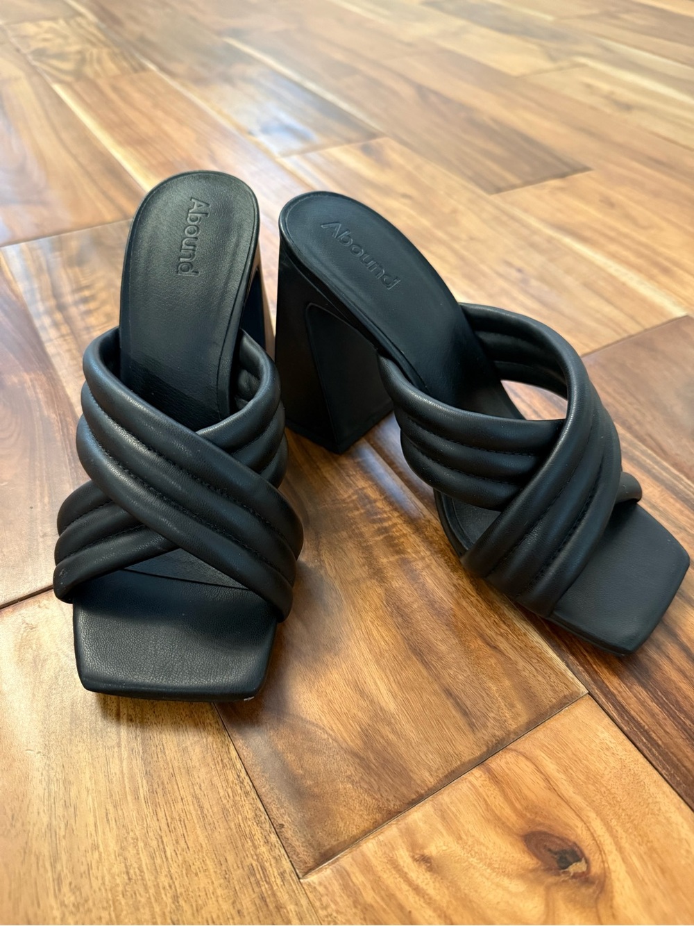 Abound Black Quilted Crisscross Block Heels. Never worn. Excellent condition